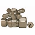 Jones Stephens 1/2 in. FIP x 3/8 in. OD Comp Quarter Turn Straight Supply Stop Valve w/ Cross Handle, Chrome Plated S43021